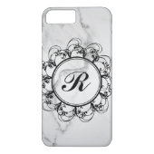 Floral Monogramme marbre iPhone 7 Coque (Dos)