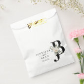 Floral Monogramme Mariage Favoriser Sacs à gâteaux (Scellé)