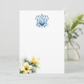 Floral Monogramme Merci Cartes Majestic Crest (Debout devant)