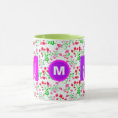 Floral Monogrammed Initial Café Mug pour les fille (Centre)