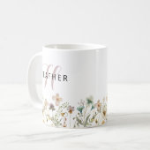 Floral Monogrammed Koffiemok (Voorkant links)