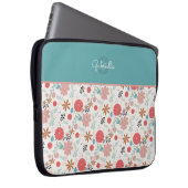 Floral monogrammed laptop sleeve (Voorkant Rechts)