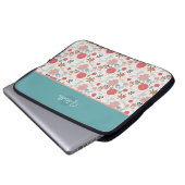 Floral monogrammed laptop sleeve (Voorkant onderkant)