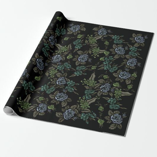 Floral Moody Cadeaupapier (Uitgerold)