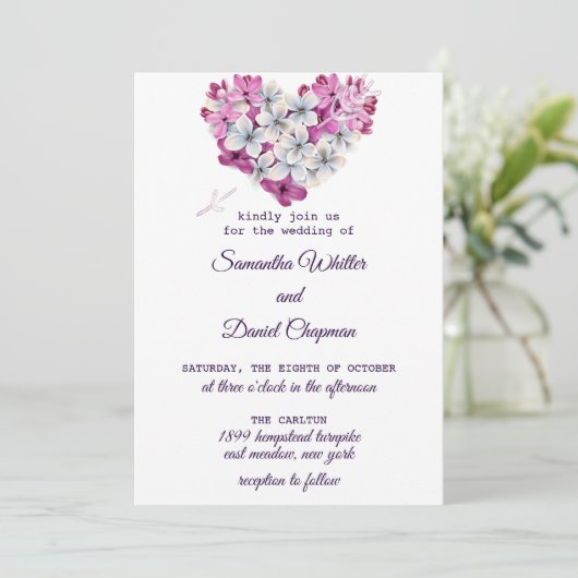 Floral Mooie bruiloft uitnodiging Kaart (Staand voorkant)