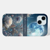 Floral Moon Magic Design met aangepaste naam Case-Mate iPhone Case (Achterkant (horizontaal))