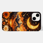 Floral Moon Pattern Phone Case – Cute and Aestheti (Achterkant (horizontaal))