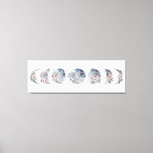 Floral Moon Phase Canvas
