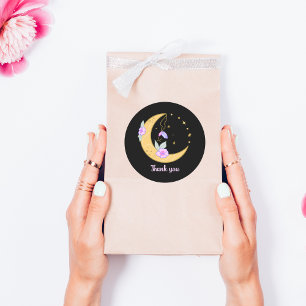 Floral Moon Ronde Sticker