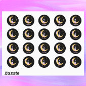 Floral Moon Ronde Sticker