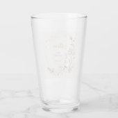 Floral Moon roze Baby shower Glas (Achterkant)