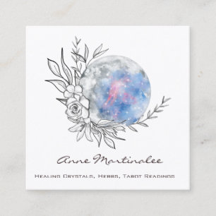 Floral Moon Vierkante Visitekaartje