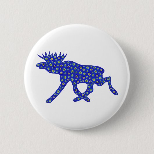 Floral Moose Ronde Button 5,7 Cm (Voorkant)