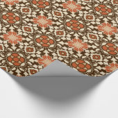 Floral Moroccan Tile, Brown, Rust en Beige Cadeaupapier (Hoek)