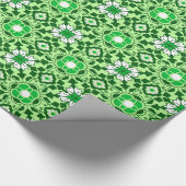 Floral Moroccan Tile, Emerald en Lime Green Cadeaupapier (Hoek)