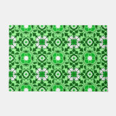 Floral Moroccan Tile, Emerald en Lime Green Deurmat (Voorkant)
