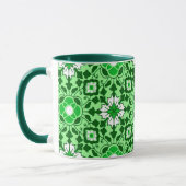 Floral Moroccan Tile, Emerald en Lime Green Mok (Links)