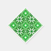 Floral Moroccan Tile, Emerald en Lime Green Servet (Hoek)