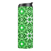 Floral Moroccan Tile, Emerald en Lime Green Thermosbeker (Gedraaid links)