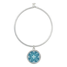 Floral Moroccan Tile, Indigo, Sky Blue en White