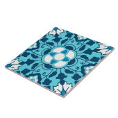 Floral Moroccan Tile, Indigo, Sky Blue en White Tegeltje (Zijkant)