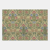 Floral Morris Pattern Red & Blue Flowers  Inpakpapier Vel (Voorkant 3)