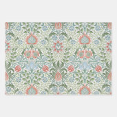 Floral Morris Pattern Red & Blue Flowers  Inpakpapier Vel (Voorkant 2)