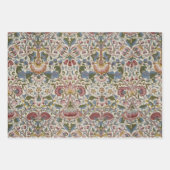 Floral Morris Pattern Red & Blue Flowers  Inpakpapier Vel (Voorkant)