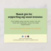 Floral Mosterd Geel Small Business Order Insert (Achterkant)