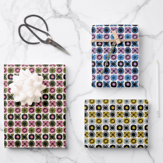 Floral Motieven Assorted Colours Wrapping Paper Sh (Voorkant)