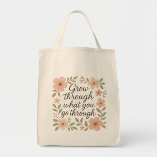 Floral Motivatie Quote Canvas tas