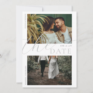 Floral Mountain Poppy Wedding 2 Foto's Opslagdatum Kaart