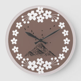 Floral Mountain Wall Clock | Elegant Minimal Home  Grote Klok
