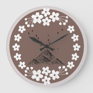 Floral Mountain Wall Clock | Elegant Minimal Home  Grote Klok