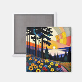 Floral Mountainside Magneet (Voorkant / Achterkant)