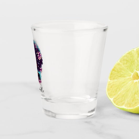 Floral mouszing Afro Woman Shot Glas (Rechts)