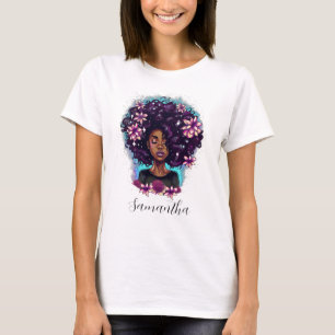Floral mouszing Afro Woman T-shirt