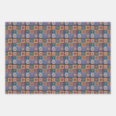 Floral mozaïek tegel ontwerp 8 inpakpapier vel (Voorkant 3)