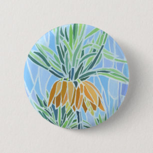 Floral mozaïekontwerp ronde button 5,7 cm