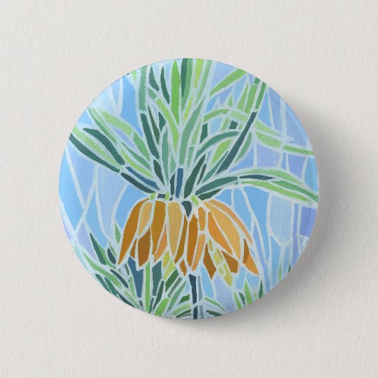 Floral mozaïekontwerp ronde button 5,7 cm (Voorkant)