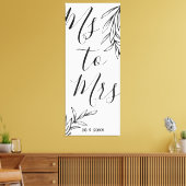 Floral Ms aan Mrs vrijgezellenfeest Canvas Print (Insitu (Woonkamer))