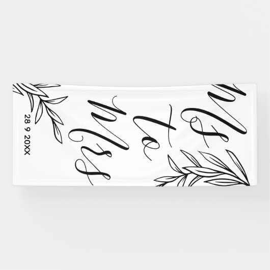 Floral Ms tegen Mrs. vrijgezellenfeest Spandoek (Horizontaal)