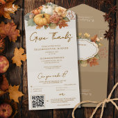 Floral Mudu tout en un Thanksgiving Invitation