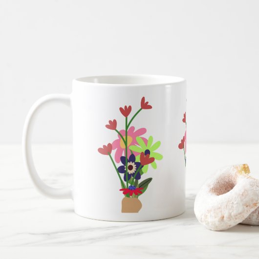 floral mug  koffiemok (Met donut)