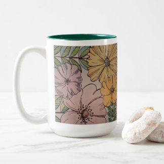 Floral Mug Tweekleurige Koffiemok