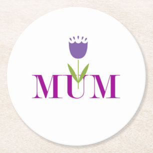 Floral Mum Ronde Kartonnen Onderzetter