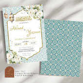 Floral Muslim Henna Wedding Kaart