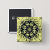 Floral mystisch ornament vierkante button 5,1 cm (Voorkant /achterkant)