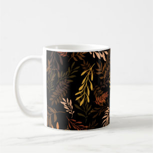 Floral naadloos met bladeren. Naadloos stuk Koffiemok