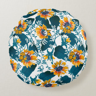 Floral naadloos patroon, achtergrond in art nouvea rond kussen